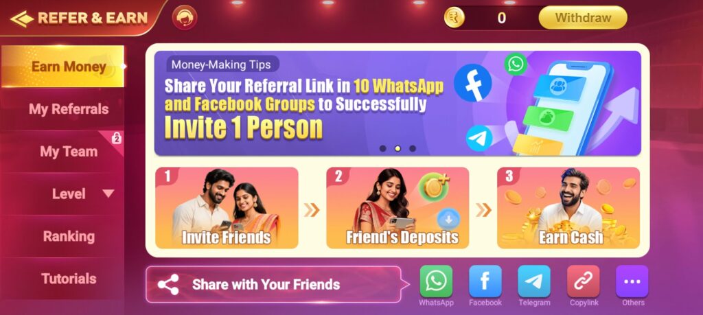 VEGAS casino APP Game Install Refer & Earn