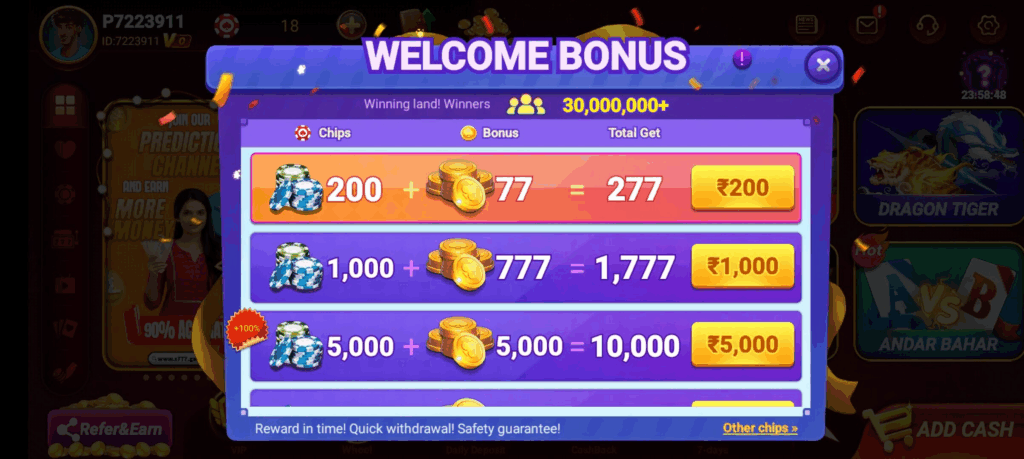 How to Add Cash in Nice Game STARS 777 APP ?