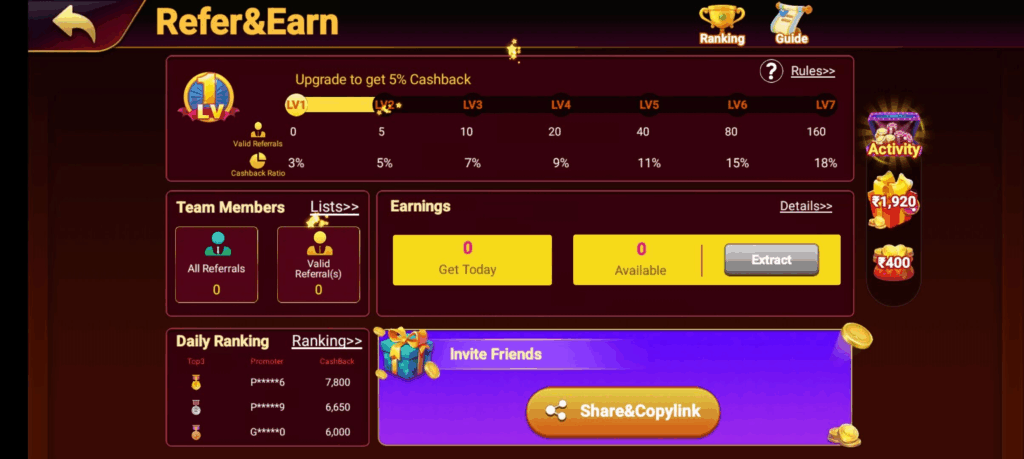 How to Refer and Nice Game STARS 777 APP ?